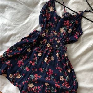 Floral romper with side cutouts